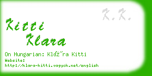 kitti klara business card